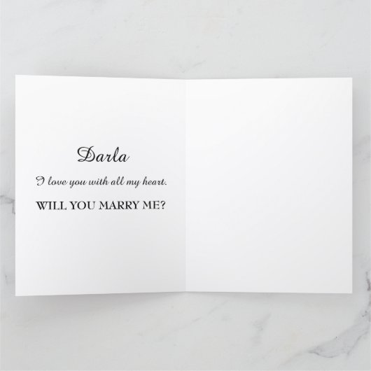 Gepersonaliseerd huwelijksvoorstel voor roze en wi kaart (Binnen)