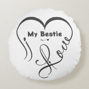 Gepersonaliseerd I Love My Beste Vriend • Jij = ♥ Rond Kussen