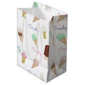 Gepersonaliseerd Ice Cream Sociaal Verjaardagsfees Medium Cadeauzakje (Voorkant Gekanteld)
