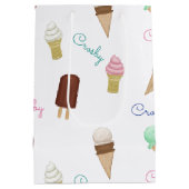 Gepersonaliseerd Ice Cream Sociaal Verjaardagsfees Medium Cadeauzakje (Achterkant)