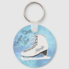 Gepersonaliseerd Icy Blue Figuur Skating Girl Sleutelhanger