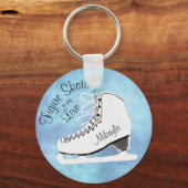 Gepersonaliseerd Icy Blue Figuur Skating Girl Sleutelhanger (Voorkant)