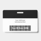 Gepersonaliseerd ID-label met streepjescode, logo  Badge (Achterkant)