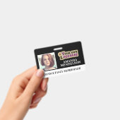 Gepersonaliseerd ID-label met streepjescode, logo  Badge (Handheld)