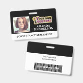 Gepersonaliseerd ID-label met streepjescode, logo  Badge (Voor- en achterkant)