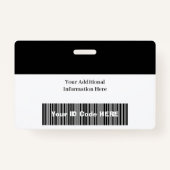 Gepersonaliseerd ID-label met streepjescode, logo  Badge (Achterkant)