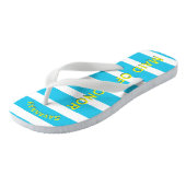 Gepersonaliseerd id van Honor Aqua Yellow Elke kle Teenslippers (Schuin)