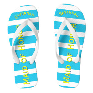 Gepersonaliseerd id van Honor Aqua Yellow Elke kle Teenslippers