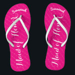 Gepersonaliseerd id van Honor Pink of Elke kleur Teenslippers<br><div class="desc">Magenta roze en het Witte Patroon van Stripes - Verandering in Om het even welke Kleur door te klikken past aan. En zeg alles wat je maar wilt. Maak deze van een soort teenslipper met UW bericht op hen. Wees het praatje over het strand! Gepersonaliseerd met jouw naam of wat...</div>
