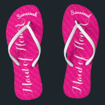 Gepersonaliseerd id van Honor Pink of Elke kleur Teenslippers<br><div class="desc">Magenta roze en het Witte Patroon van Stripes - Verandering in Om het even welke Kleur door te klikken past aan. En zeg alles wat je maar wilt. Maak deze van een soort teenslipper met UW bericht op hen. Wees het praatje over het strand! Gepersonaliseerd met jouw naam of wat...</div>