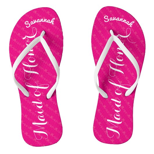 Gepersonaliseerd id van Honor Pink of Elke kleur Teenslippers (Voetbed)