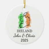 Gepersonaliseerd Ierland Ornament, Ierland Vlag Gi Keramisch Ornament (Voorkant)