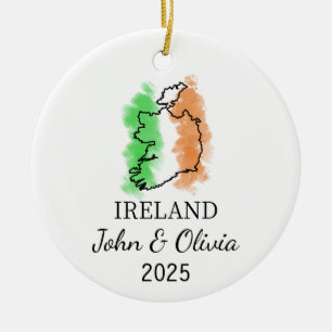 Gepersonaliseerd Ierland Ornament, Ierland Vlag Gi Keramisch Ornament