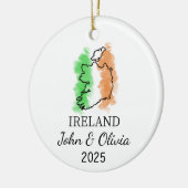 Gepersonaliseerd Ierland Ornament, Ierland Vlag Gi Keramisch Ornament (Links)