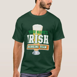 Gepersonaliseerd Iers Drink Team Donker T-shirt