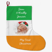 Gepersonaliseerd Iers Erfgoed Kerstfoto Grote Kerstsok (Voorkant)