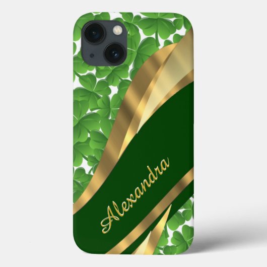 Gepersonaliseerd Iers groen shamrock patroon Case-Mate iPhone Case (Achterkant)