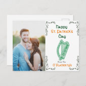 Gepersonaliseerd Iers Harp Briefkaart | St. Patric (Voorkant / Achterkant)