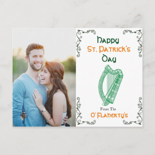 Gepersonaliseerd Iers Harp Briefkaart   St. Patric