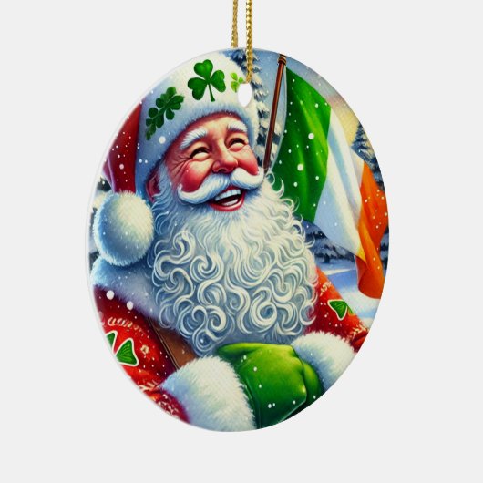 Gepersonaliseerd Iers Kerstmisornament Keramisch Ornament (Rechts)