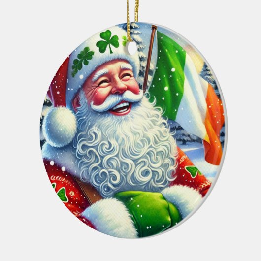 Gepersonaliseerd Iers Kerstmisornament Keramisch Ornament (Links)