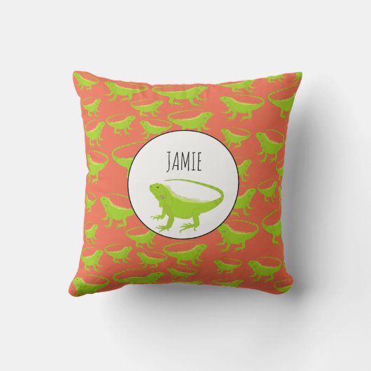 Gepersonaliseerd Iguana Lizard Pattern Kussen (Achterkant)