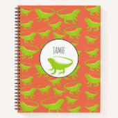 Gepersonaliseerd Iguana Lizard Pattern Notitieboek (Voorkant)