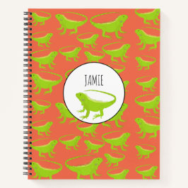 Gepersonaliseerd Iguana Lizard Pattern Notitieboek