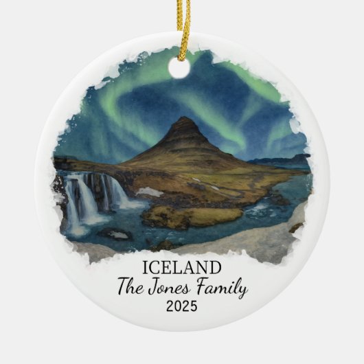 Gepersonaliseerd IJslands Ornament, IJsland Keramisch Ornament (Voorkant)