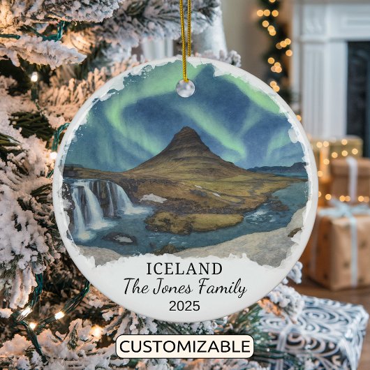 Gepersonaliseerd IJslands Ornament, IJsland Keramisch Ornament