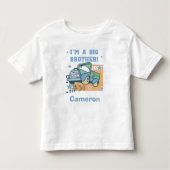 Gepersonaliseerd Ik ben een Big Brother - Truck T- Kinder Shirts (Voorkant)