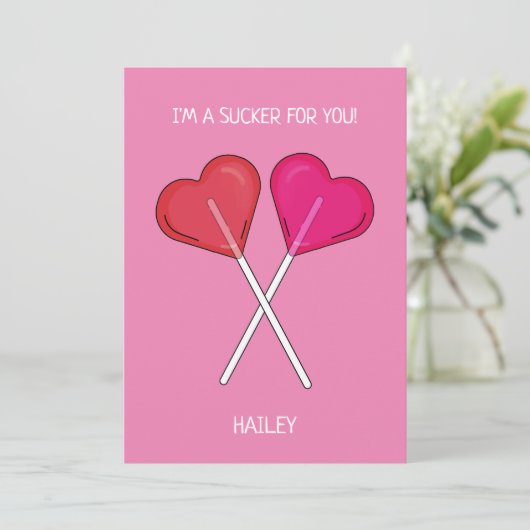 Gepersonaliseerd Ik ben een sukkel voor je hart Lo Feestdagenkaart (Staand voorkant)