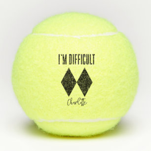 Gepersonaliseerd Ik ben Moeilijk Dubbele Zwarte Di Tennisballen