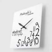 gepersonaliseerd - ik ben te laat vierkante klok (Hoek)