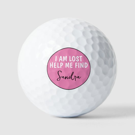 Gepersonaliseerd Ik ben Verloren thema Roze Golfba Golfballen (Voorkant)
