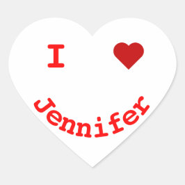 Gepersonaliseerd ik hart gelukkig gezicht sticker