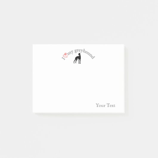 Gepersonaliseerd "Ik hart mijn windhond" Post-it® Notes (Voorkant)