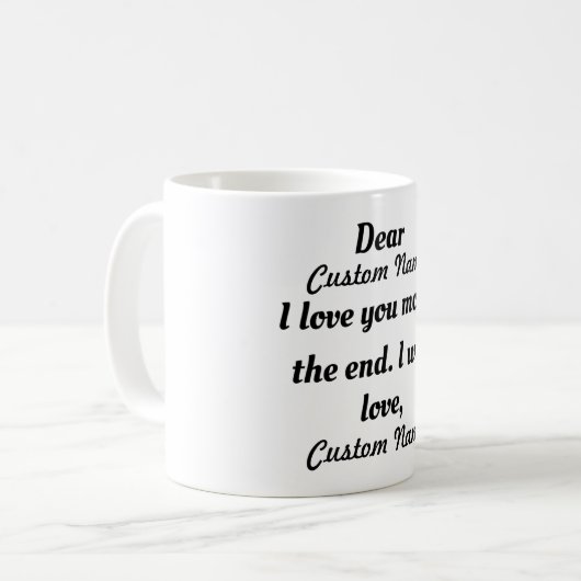 gepersonaliseerd Ik hou meer van je, het einde dat Koffiemok (Voorkant links)