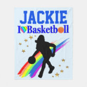GEPERSONALISEERD IK HOU VAN BASKETBAL FLEECE DEKEN (Voorkant)