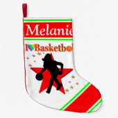 GEPERSONALISEERD IK HOU VAN BASKETBAL KERST STOCKI KLEINE KERSTSOK (Voorkant)