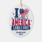 Gepersonaliseerd Ik hou van de Verenigde Staten va Keramisch Ornament (Rechts)
