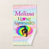  GEPERSONALISEERD IK HOU VAN GYMNASTIEK BADHANDDOE HANDDOEK (Handdoek)