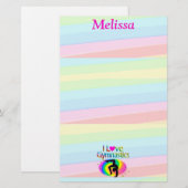 GEPERSONALISEERD IK HOU VAN GYMNASTIEK BRIEFPAPIE BRIEFPAPIER (Voorkant / Achterkant)