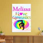 GEPERSONALISEERD IK HOU VAN GYMNASTIEK CANVAS PRIN AFDRUK (Insitu (Woonkamer))