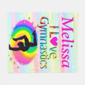 GEPERSONALISEERD IK HOU VAN GYMNASTIEK FLEECE DEKE (Voorkant (Horizontaal))