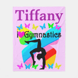 GEPERSONALISEERD IK HOU VAN GYMNASTIEK GEPERSONALI FLEECE DEKEN