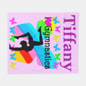 GEPERSONALISEERD IK HOU VAN GYMNASTIEK GEPERSONALI FLEECE DEKEN (Voorkant (Horizontaal))