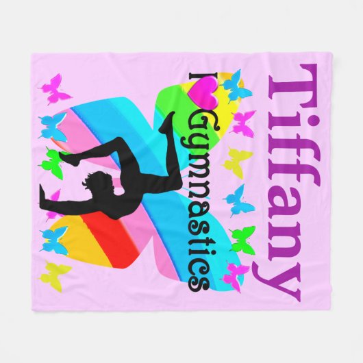 GEPERSONALISEERD IK HOU VAN GYMNASTIEK GEPERSONALI FLEECE DEKEN (Voorkant (Horizontaal))