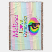 GEPERSONALISEERD IK HOU VAN GYMNASTIEK GOOI DEKEN (Voorkant Verticaal)