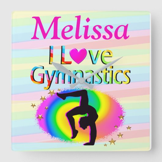 GEPERSONALISEERD IK HOU VAN GYMNASTIEK KLOK (Voorkant)